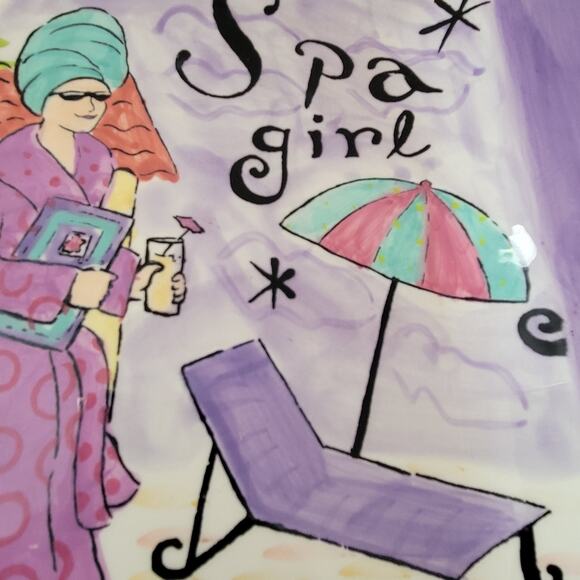 Certified International Jennifer Brinley Dinner Plates Spa Girl  Set of Two - Picture 2 of 8